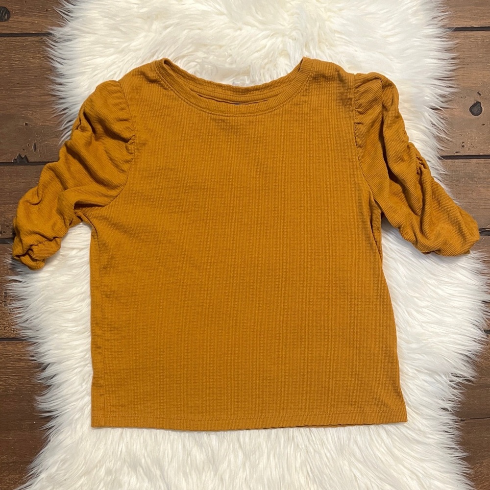 Old Navy- Mustard Yellow Puff Sleeve Top